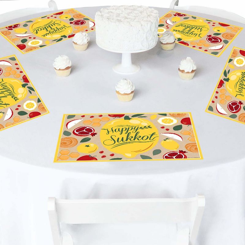 Big Dot of Happiness Sukkot - Party Table Decorations - Sukkah Placemats - Set of 16