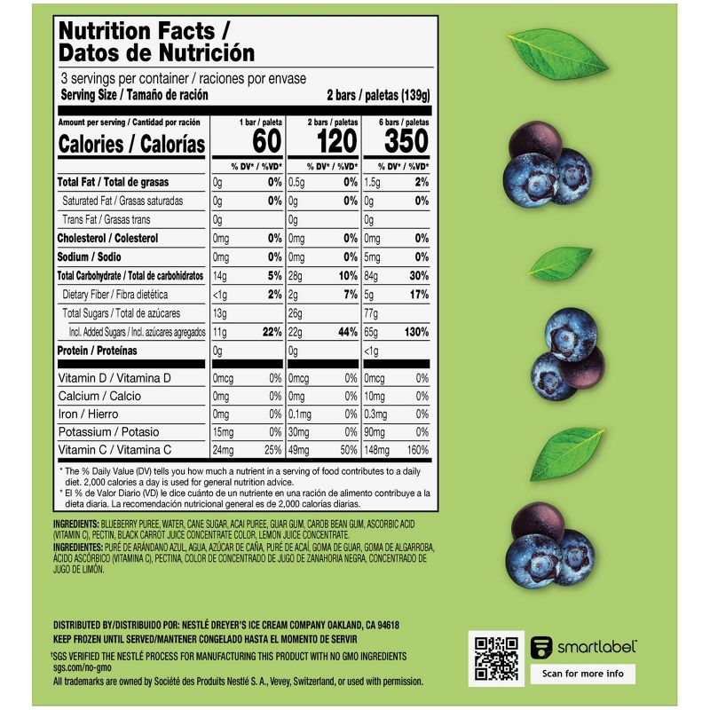 Outshine Acai Blueberry Frozen Fruit Bars - 14.7 fl oz