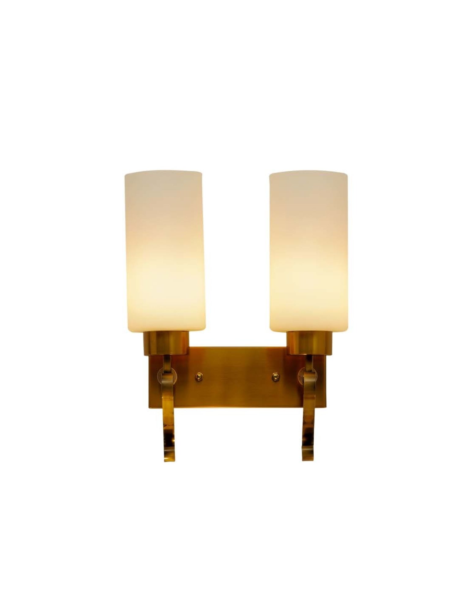 Kapoor E Illuminations Paloma White & Brown Metal Modern Duo Wall Light - Set of 1