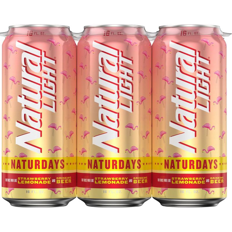 Natural Light Naturdays Strawberry Lemonade Beer - 6pk/16 fl oz Cans