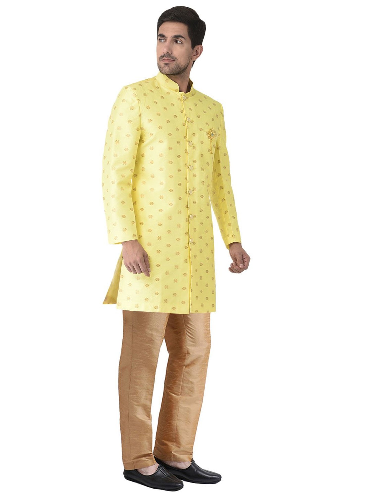 Vastramay White Cotton Straight Fit Embroidery Ethnic Suits