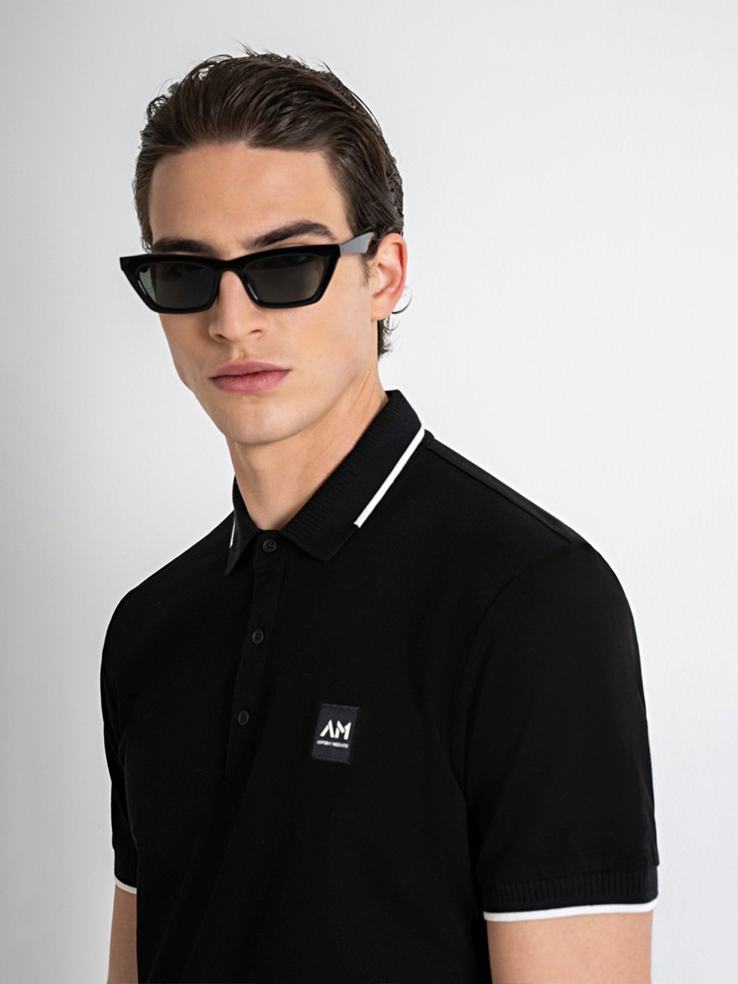 Antony Morato Black Regular Fit Polo T-Shirt