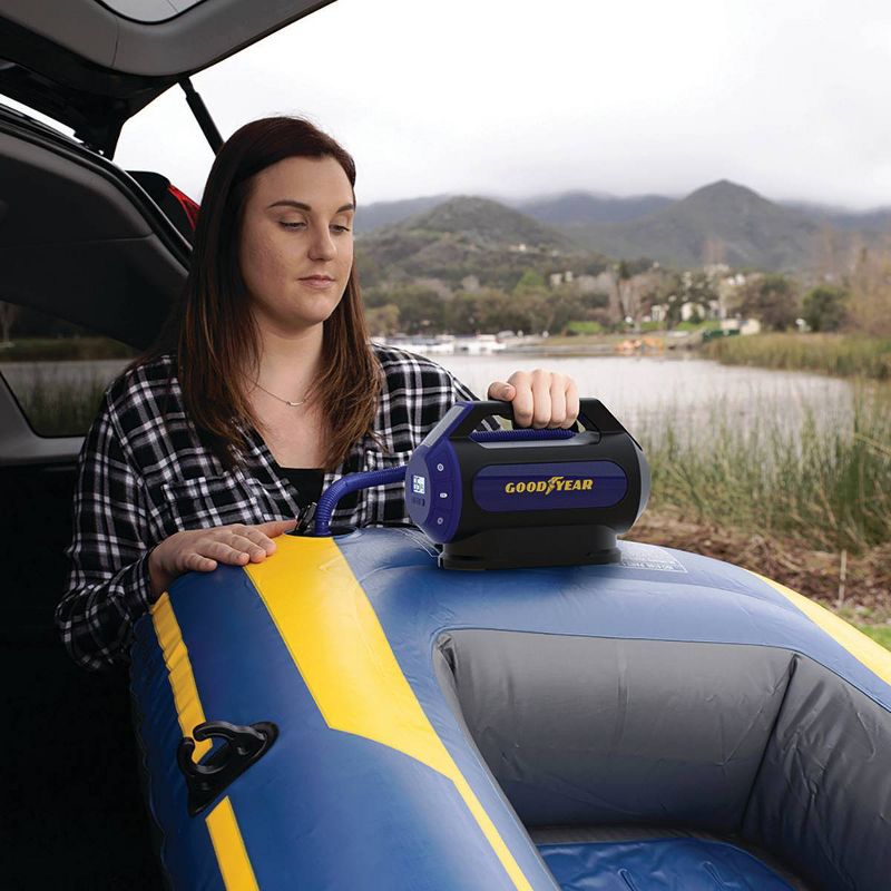 Goodyear Dual Flow 6min Flat to Full Tire Inflator and Air Compressor with Digital Display