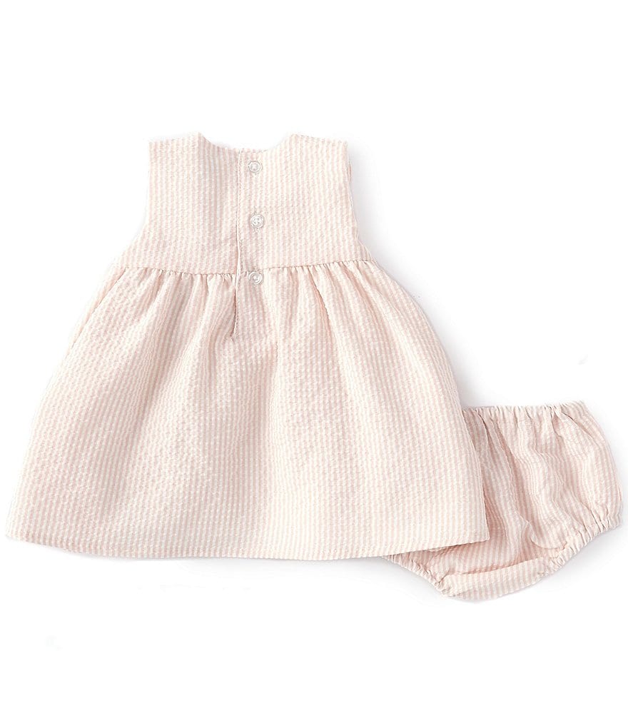 Edgehill Collection Baby Girls Newborn-9 Months Stripe Dress & Panty Set