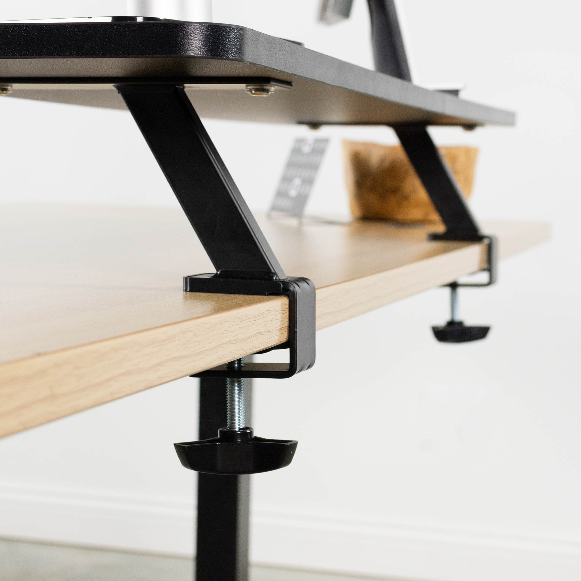 VIVO Black Clamp-on Large 40" Ergonomic Desk Shelf | Dual Monitor Laptop Riser Desk Organizer (STAND-SHELF40B)