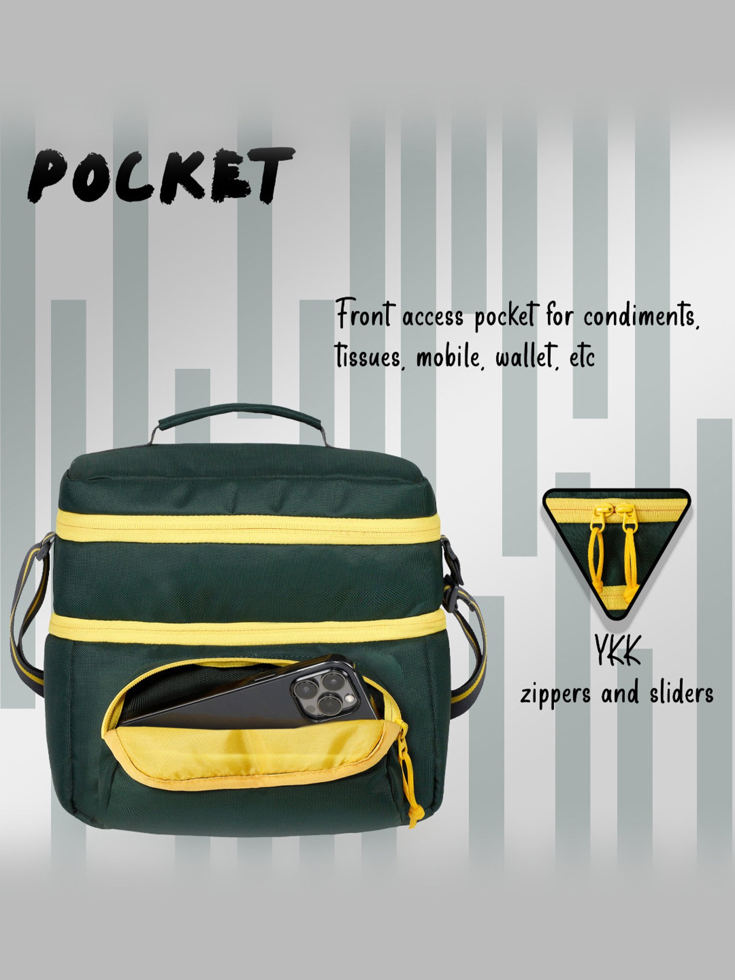 F Gear Sushi Spruce Yellow Medium Lunch Bag