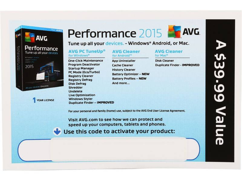 AVG Performance 2015 - Unlimited Devices / 1 Year