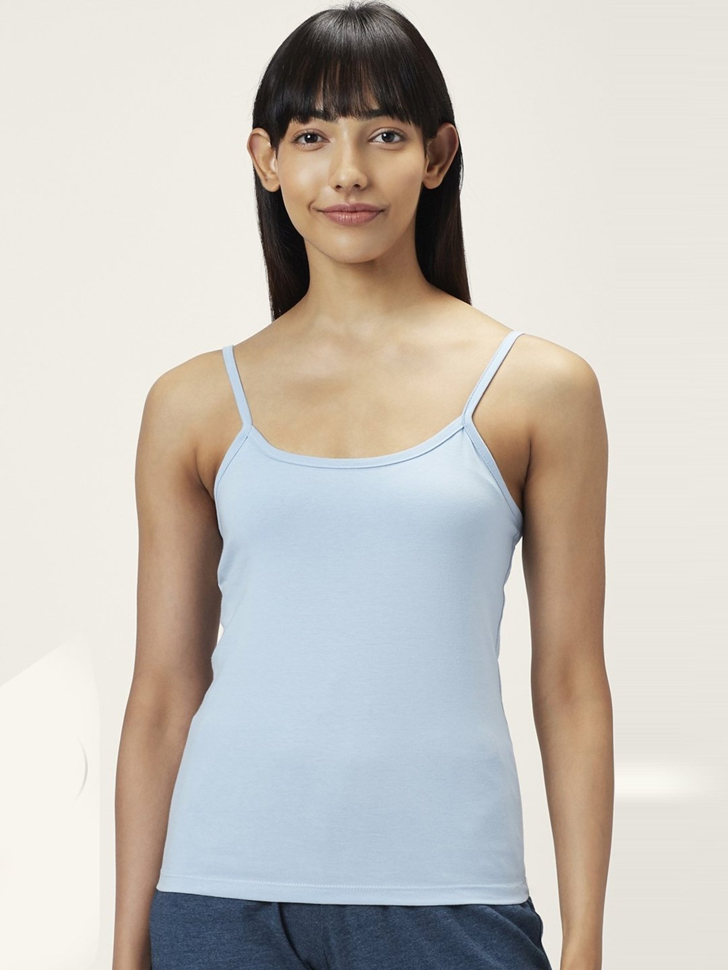 Dreamz by Pantaloons Blue & Pink Cotton Camisoles - Pack Of 2