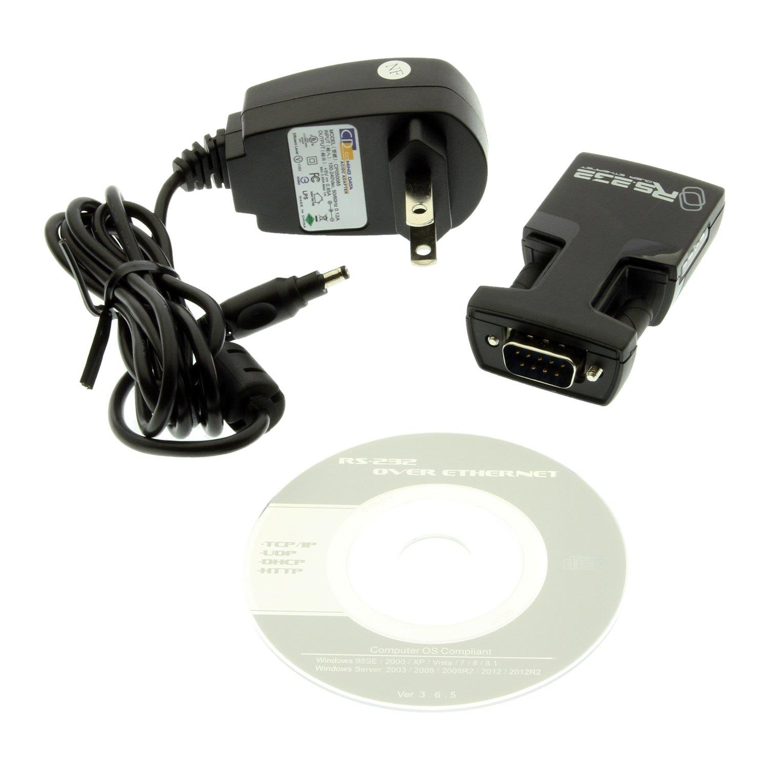 CableMax CableMax Ethernet to RS232 9 Pin Dongle up to 230kbps