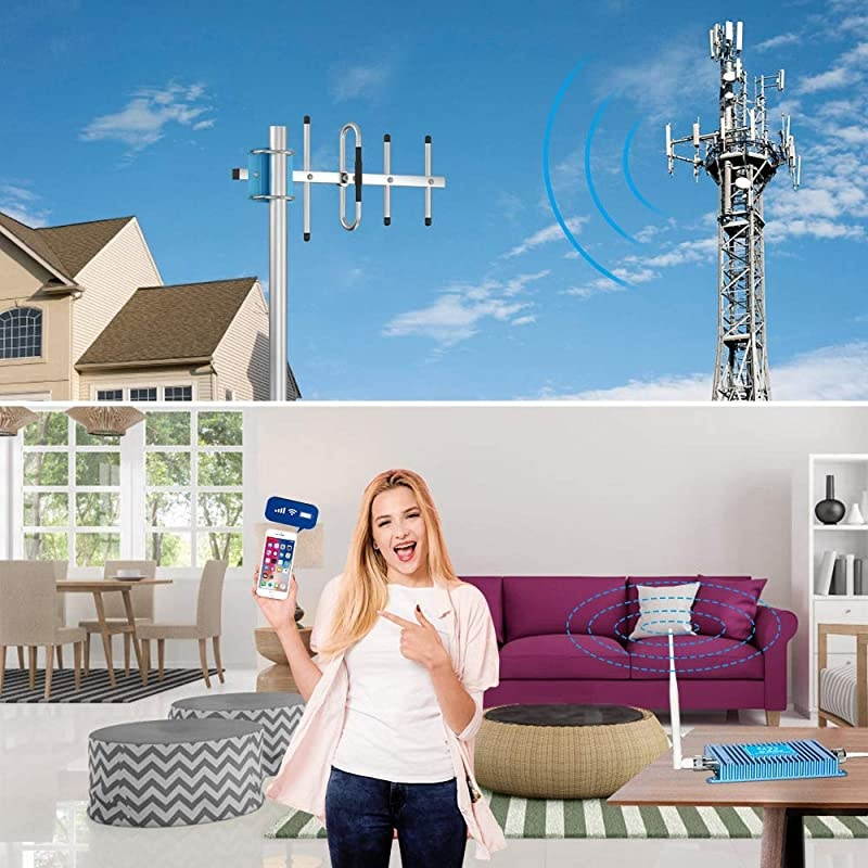 Cell Phone Signal Booster for Verizon 4G LTE 700MHz Band 13 FDD Mobile Signal Repeater Amplifier Antenna Kits Improves 4G LTE Data Rates and Supports Volte