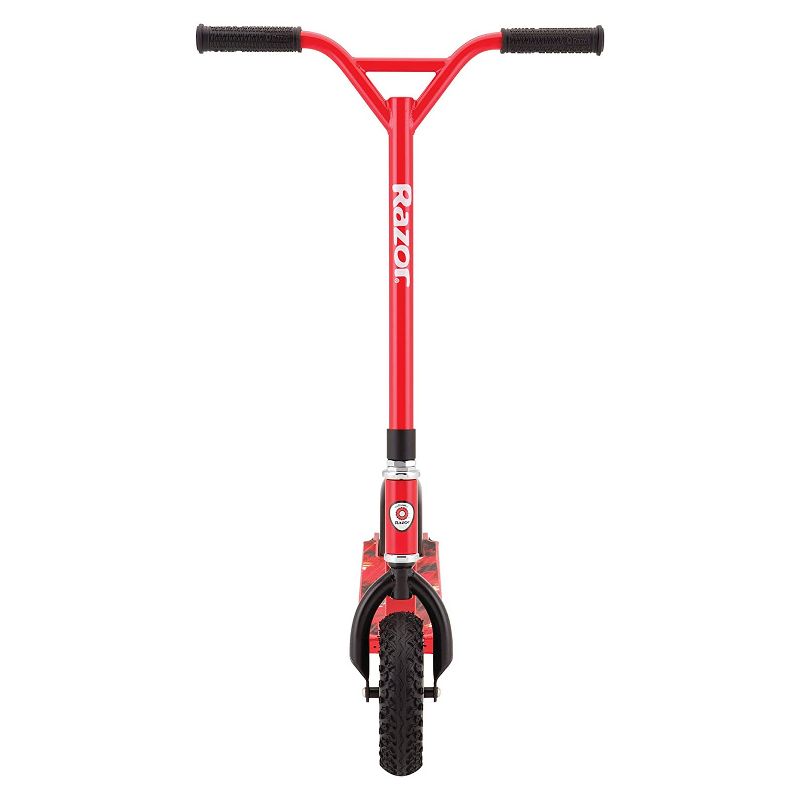 Razor Pro Kick Push Aluminum Heavy duty Outdoor Off Road Dirt Portable Scooter with Rubber Grip Handlebars and Rear Brakes, Red
