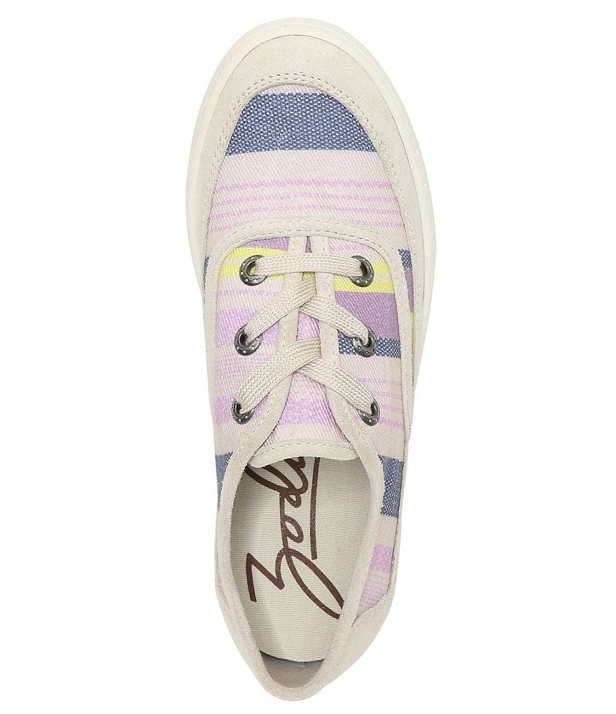 Zodiac Cheezburger Striped Fabric Lace-Up Sneakers
