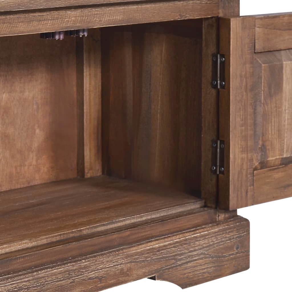 vidaXL Solid Teak Wood TV Cabinet Stand Hifi Stereo Side Cabinet Lowboard