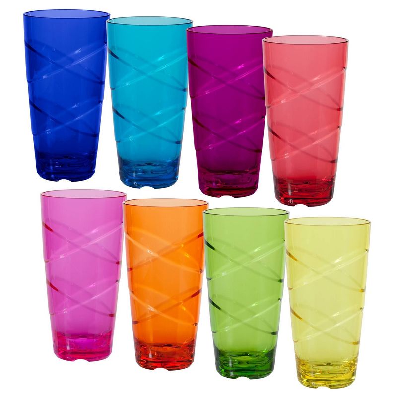 CreativeWare Set of 8 Circus Tumblers 24oz Acrylic