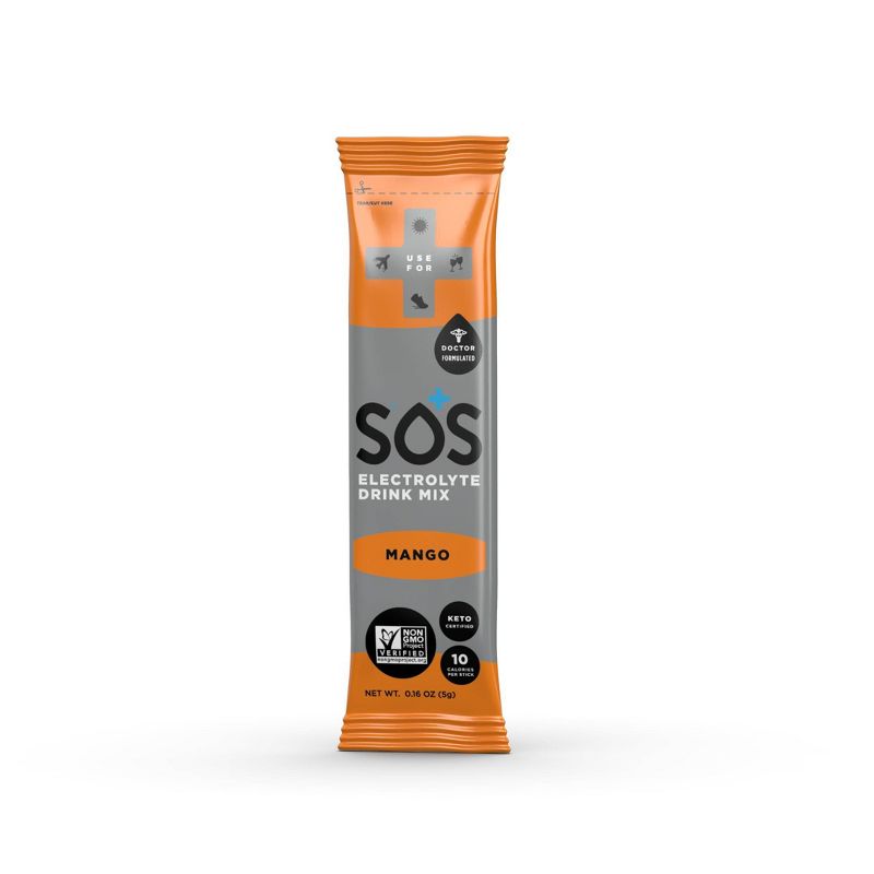 SOS Hydration Electrolyte Drink Mix - Mango - 20pk