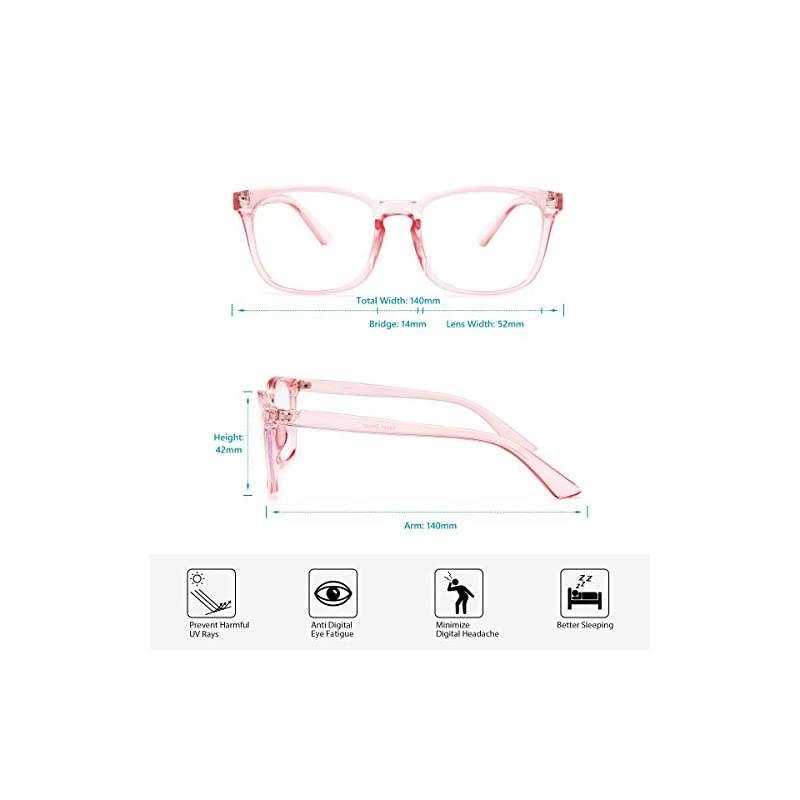 3Pack Blue Light Blocking Glasses Fashion Square Fake Nerd Eyewear Anti UV Ray Computer Gaming Eyeglasses WomenMen Matte Black+Leopard+Pink