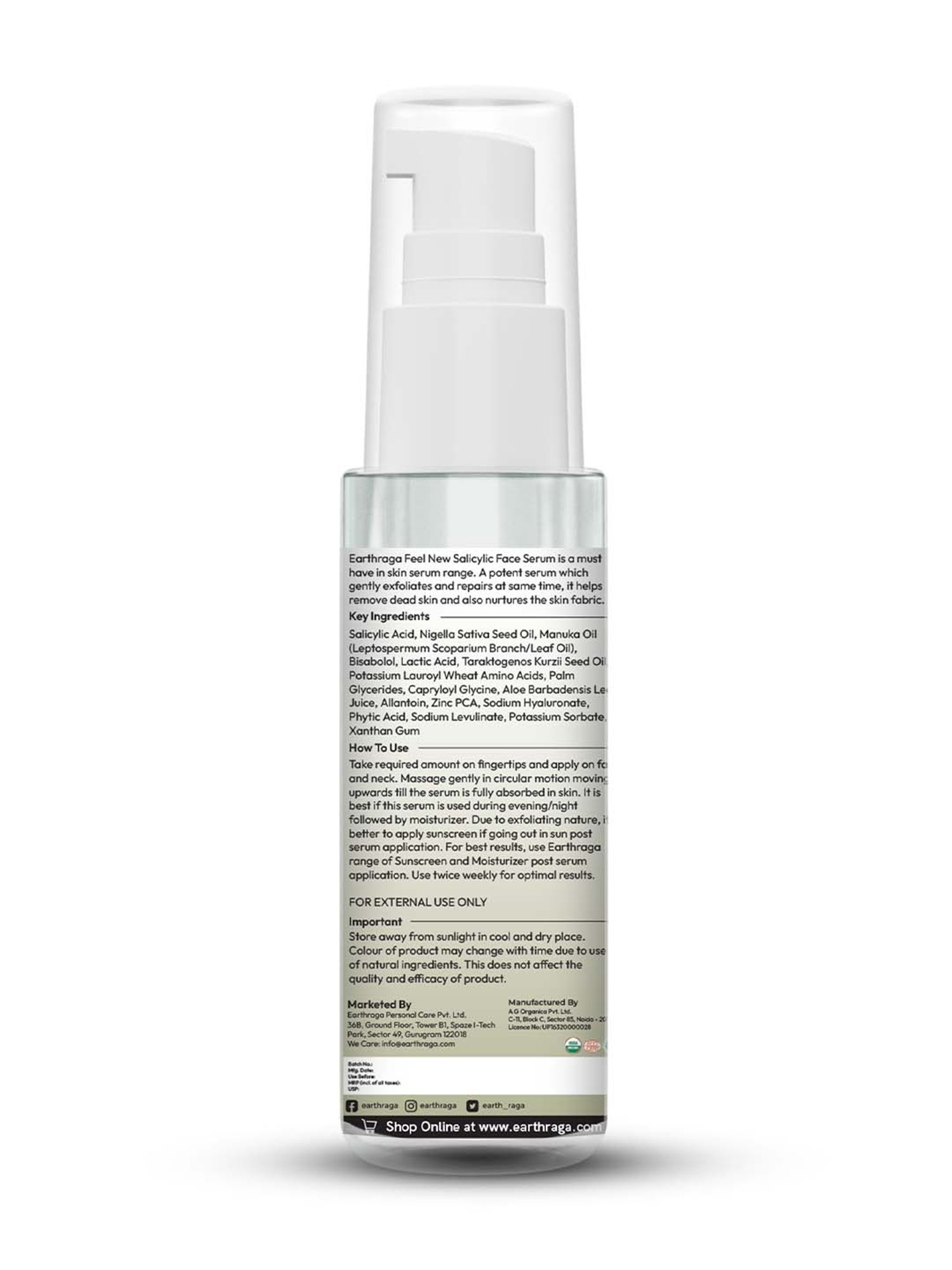 Earthraga Feel New Salicylic Face Serum - 30 ml