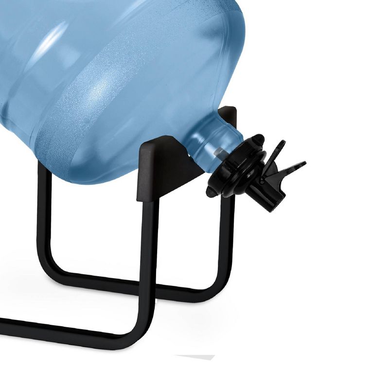 Brio Stainless Steel Black 3 to 5gal Water Jug Stand with Fast Flow Spout