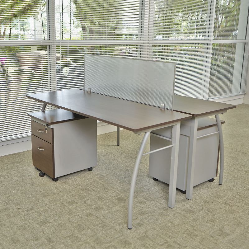 Linea Italia Trento Line Rectangular Desk 47-1/4w x 23-5/8d x 29-1/2h Mocha/Gray TR733MOC