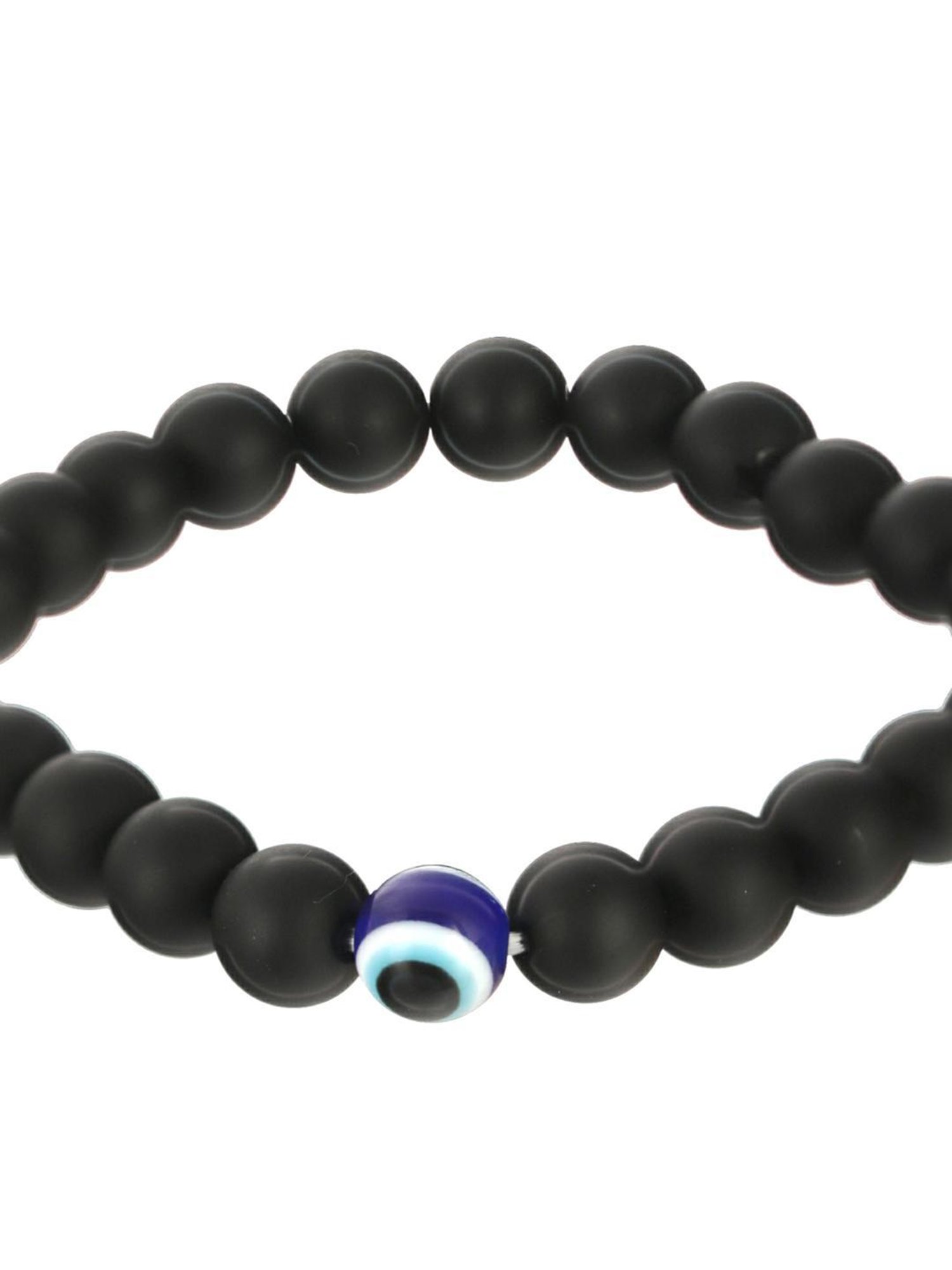 Bold by Priyaasi Black Evil Eye Beaded Bracelet for Men