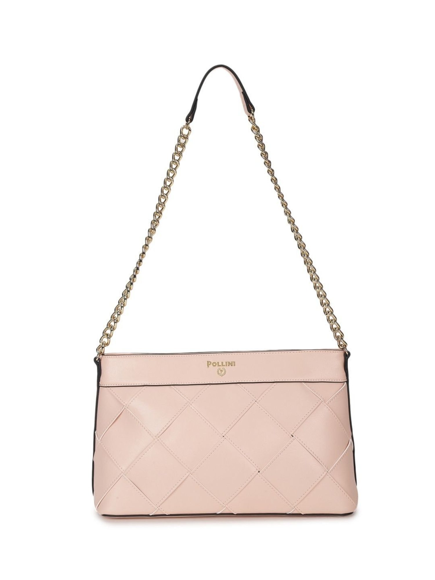 Pollini Pink Woven Medium Shoulder Bag
