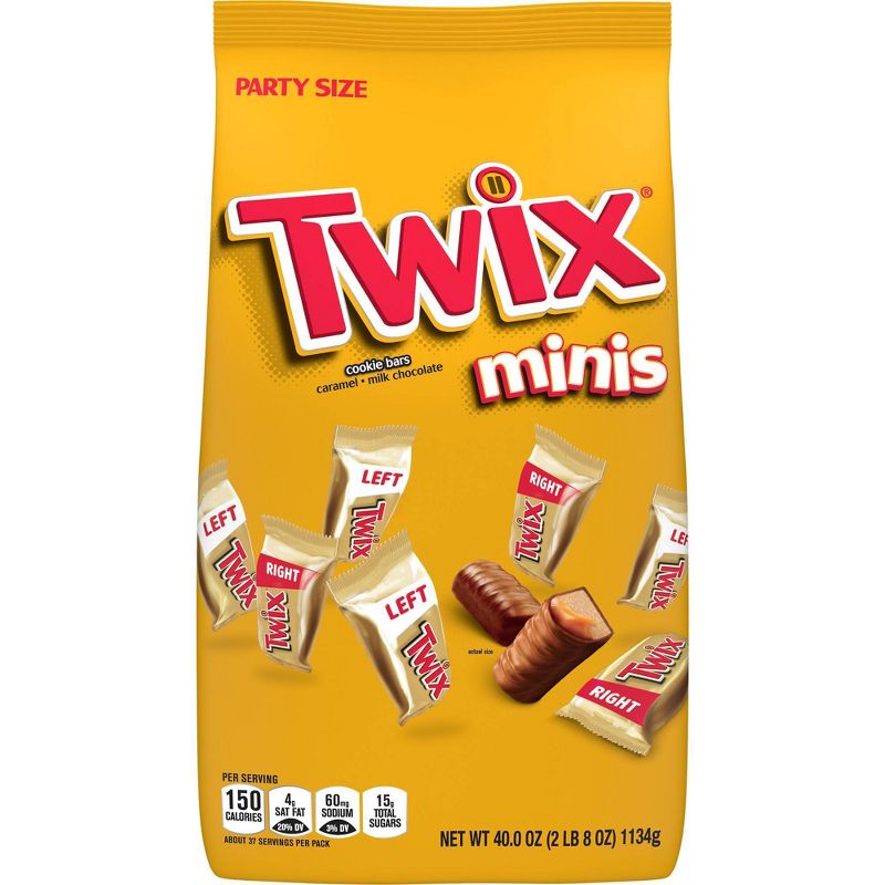 Twix Minis Caramel Chocolate Cookie Bar Candy - 40oz