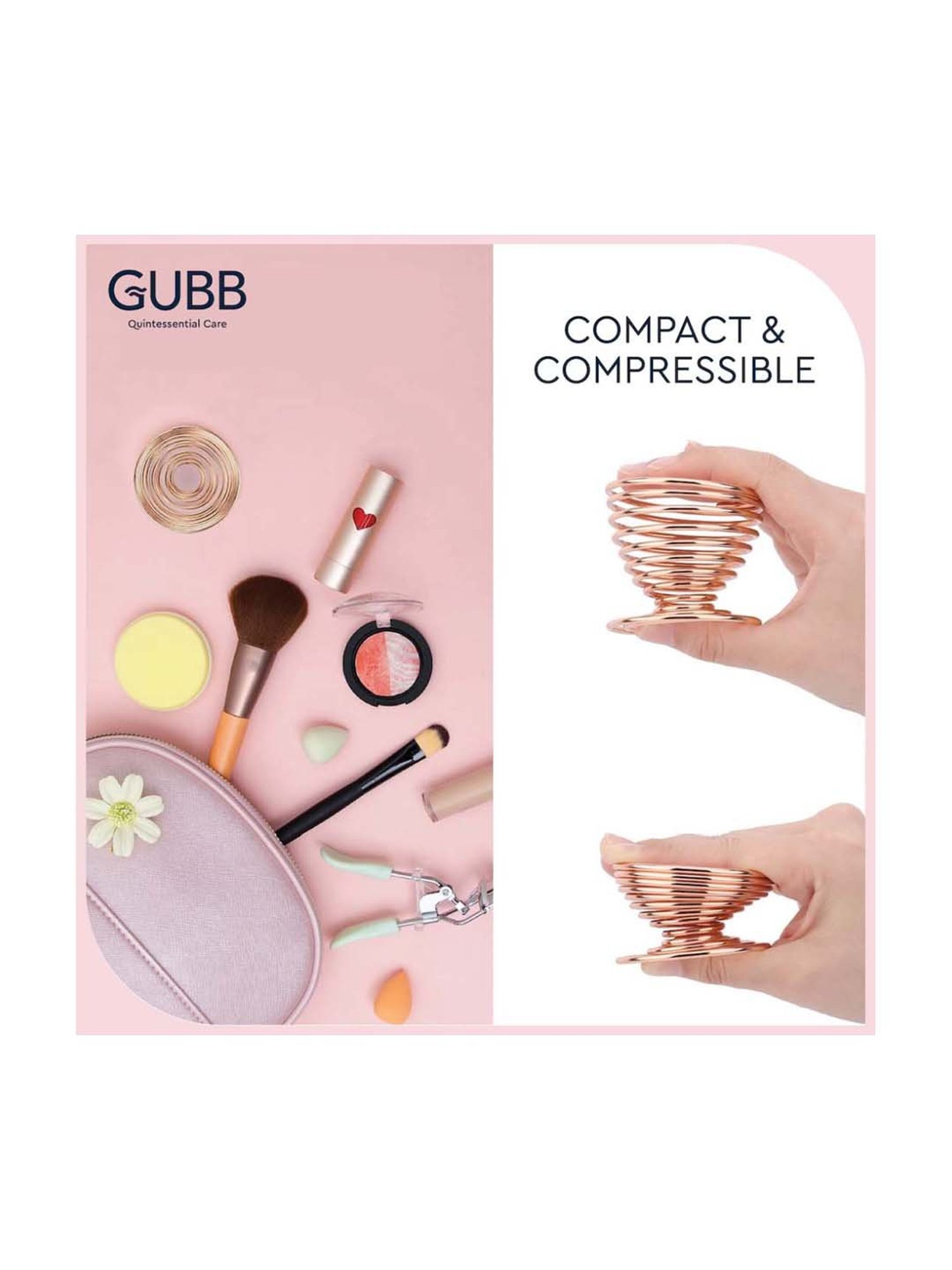 GUBB Beauty Blender Stand, Makeup Sponge Holder - Golden