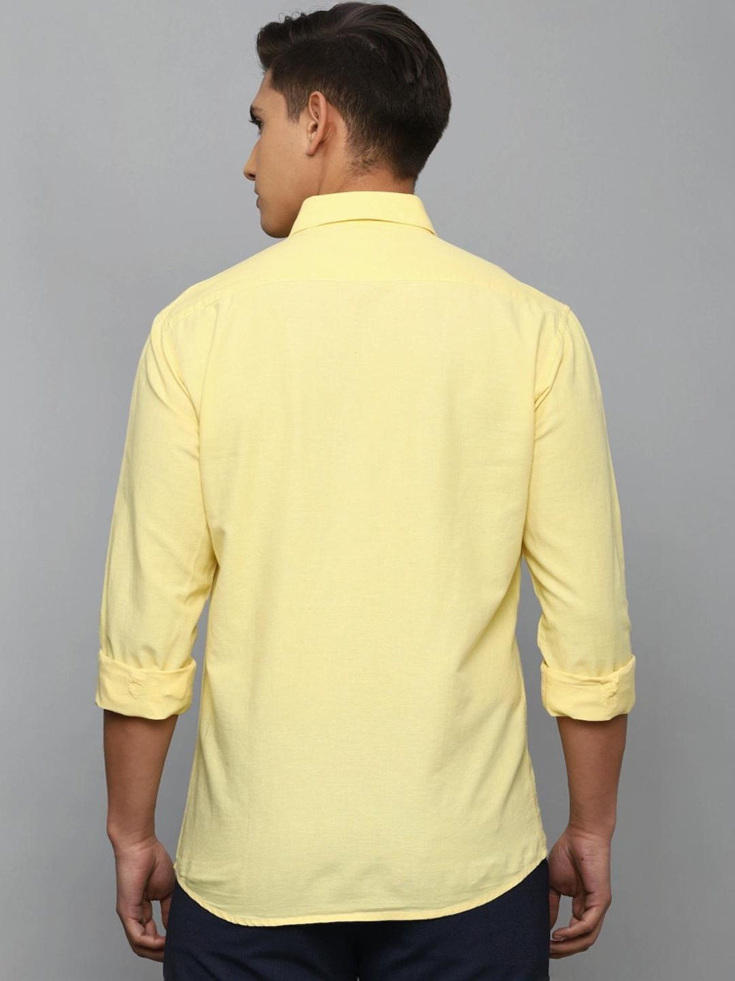 Louis Philippe Yellow Slim Fit Shirt