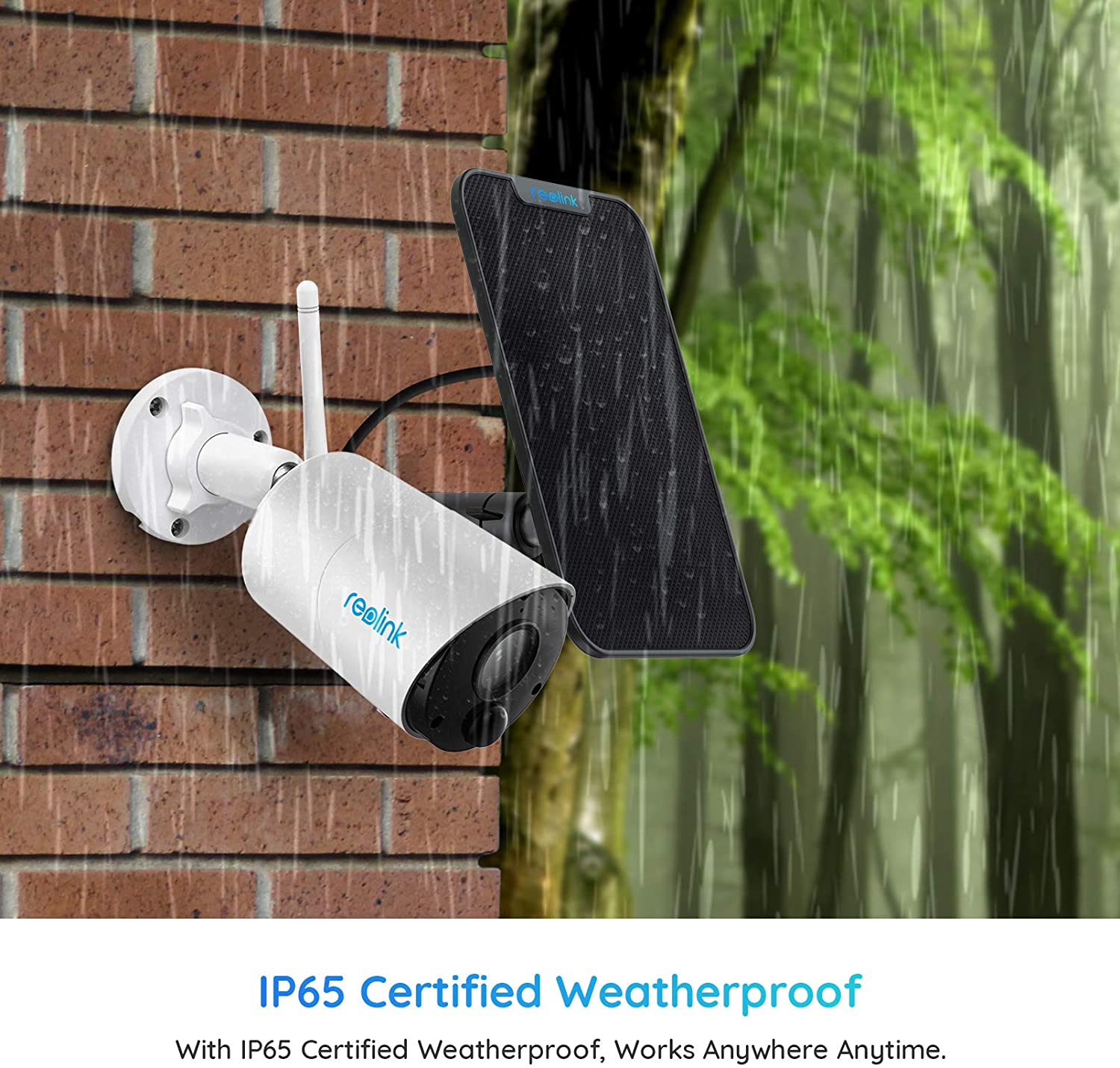 Reolink Outdoor Rechargeable Battery/Solar Powered 1080P HD Wireless WiFi IP Camera PIR Motion Detection 2-Way Audio, Support Google Assistant, Cloud, Argus Eco+ Black Solar Panel