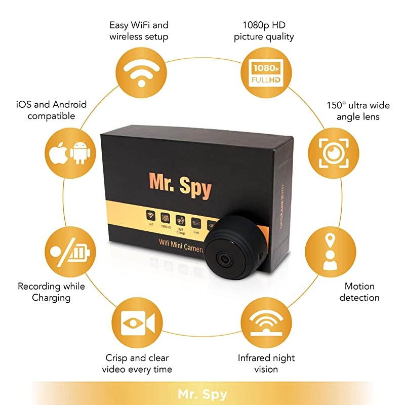 Mini Spy Camera Wireless Hidden WiFi | 2020 Released Full HD 1080P Audio Motion Sensor Infrared Night Vision | Mini Nanny Cam for Apartment Security