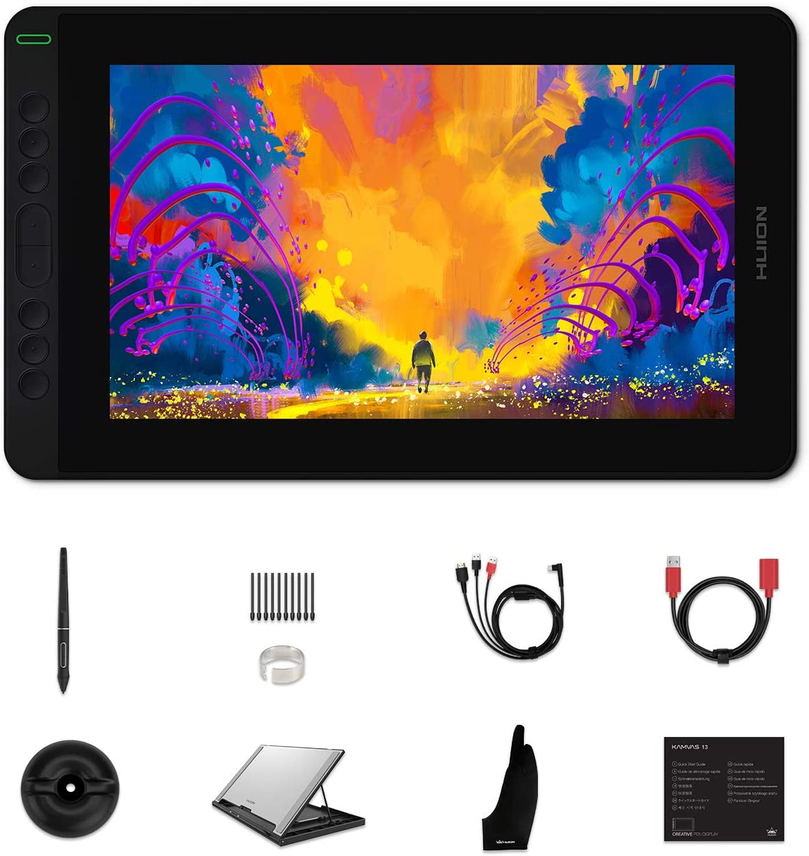 HUION 2020 Kamvas 12 Ultrathin Graphic Drawing Tablet with Screen Full-Laminated Pen Display Digital Drawing Monitor, Battery-Free Stylus, Tilt Function 8192 Pen Pressure, Stand Included-11.6 Inch