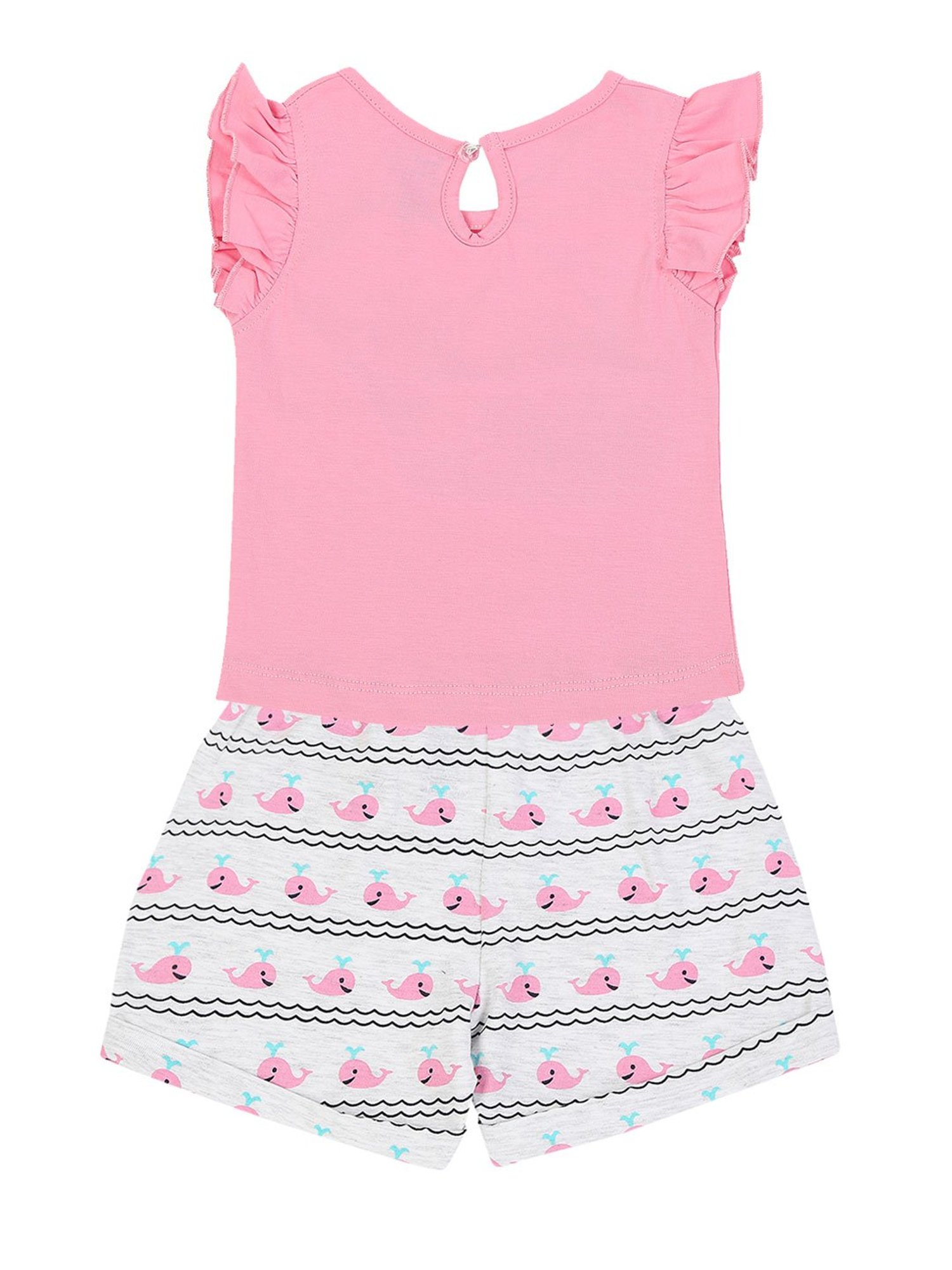 Mee Mee Kids Pink & Grey Printed Top with Shorts
