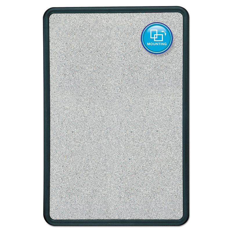 Quartet Contour Granite Gray Tack Board 36 x 24 Black Frame 699370