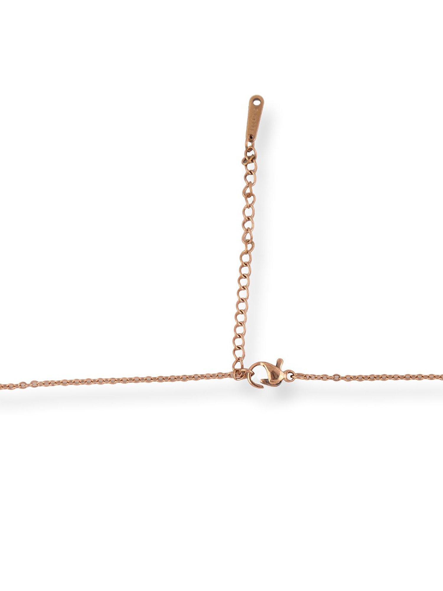 Prita by Priyaasi Rose Gold Stone Studded Heart Necklace