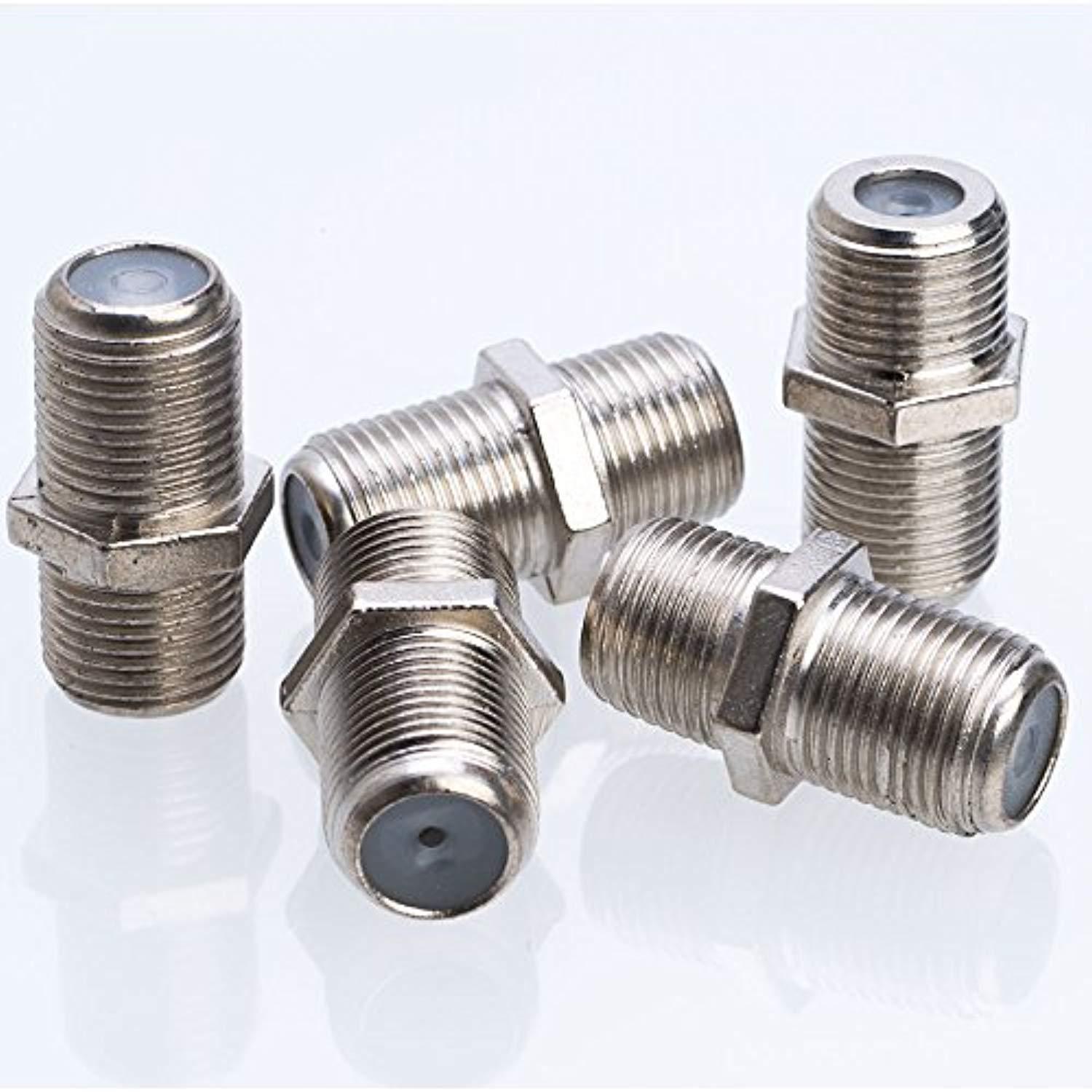 4 ghz f81 f female to female coupler f-type adapter connector (10/20/30/50/100 pack) (100)