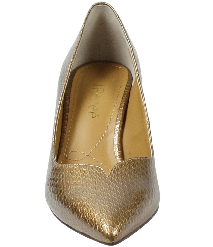 J. Renee Abigaile Patent Embossed Snake Print Pumps