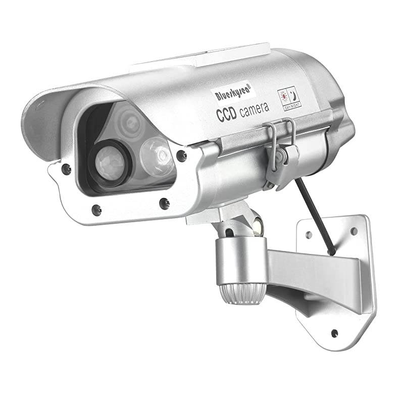 Dummy Outdoor Camera Fake Security CCTV Cam with Solar Powered Human Sensor Flash Lights for Home Lane