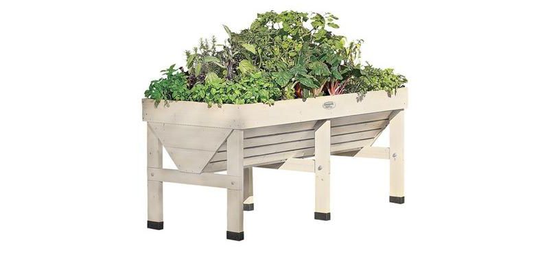 VegTrug Elevated Patio Garden, Whitewash - Gardener's Supply Company