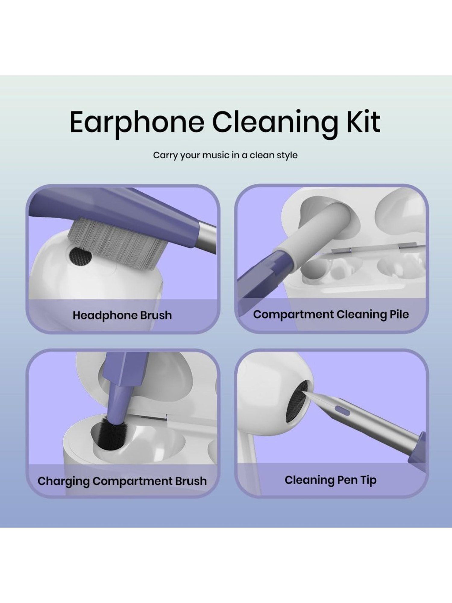 GRIPP 4 in 1 Professional Screen Cleaner Kit Includes Screen Cleanser Spray 150ml (Blue)