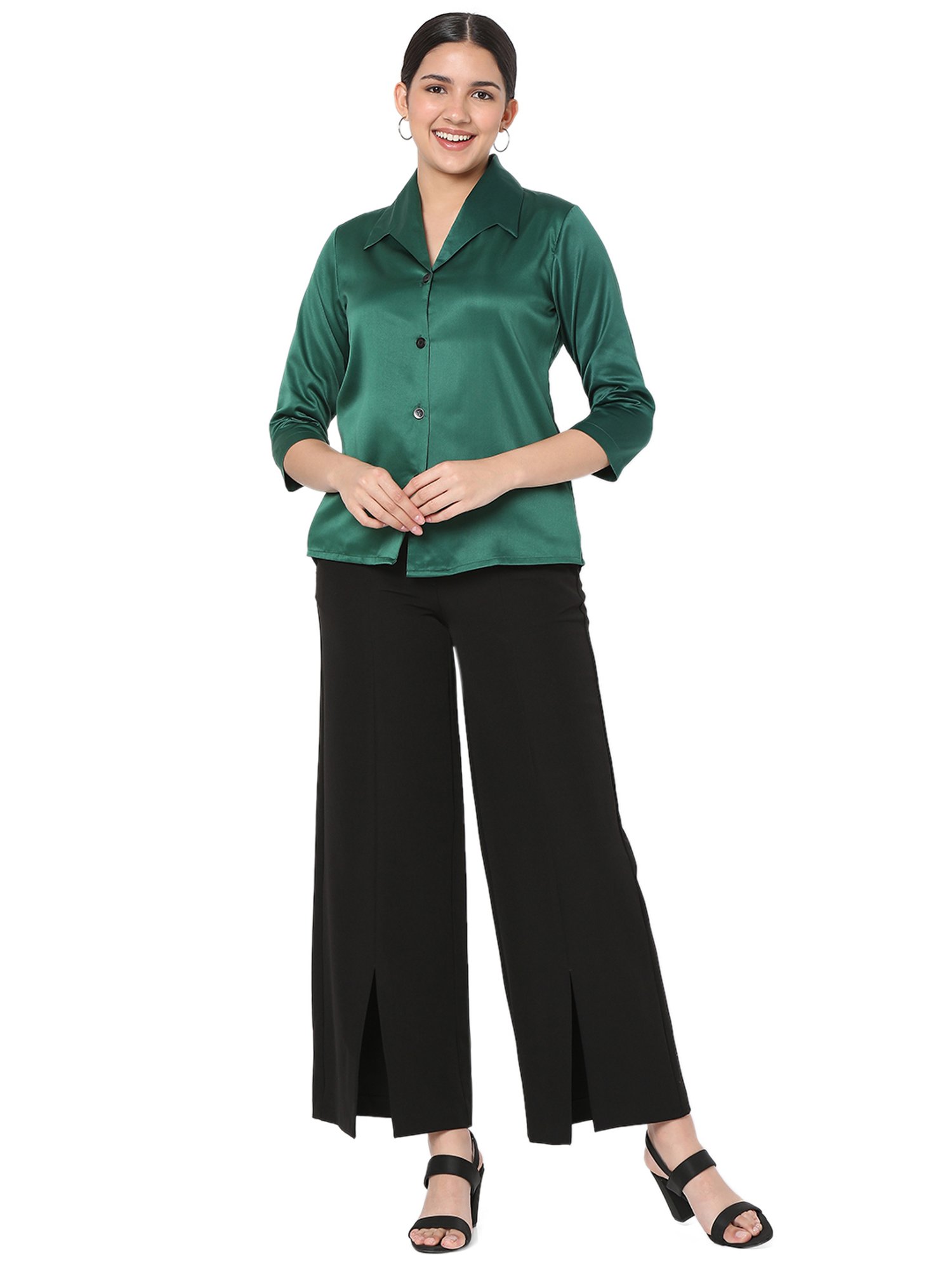 Smarty Pants Green Regular Fit Shirt