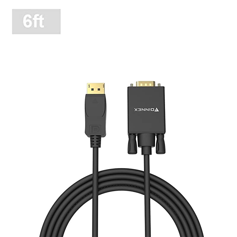 to VGA CableDisplayPort to VGA Monitor Cable 18mMale Display Port to VGA Male Adapter Cordin VGA out Video Converter Lead 1080P60Hz for LenovoHPDellASUS LaptopPCDesktop to TVProjector