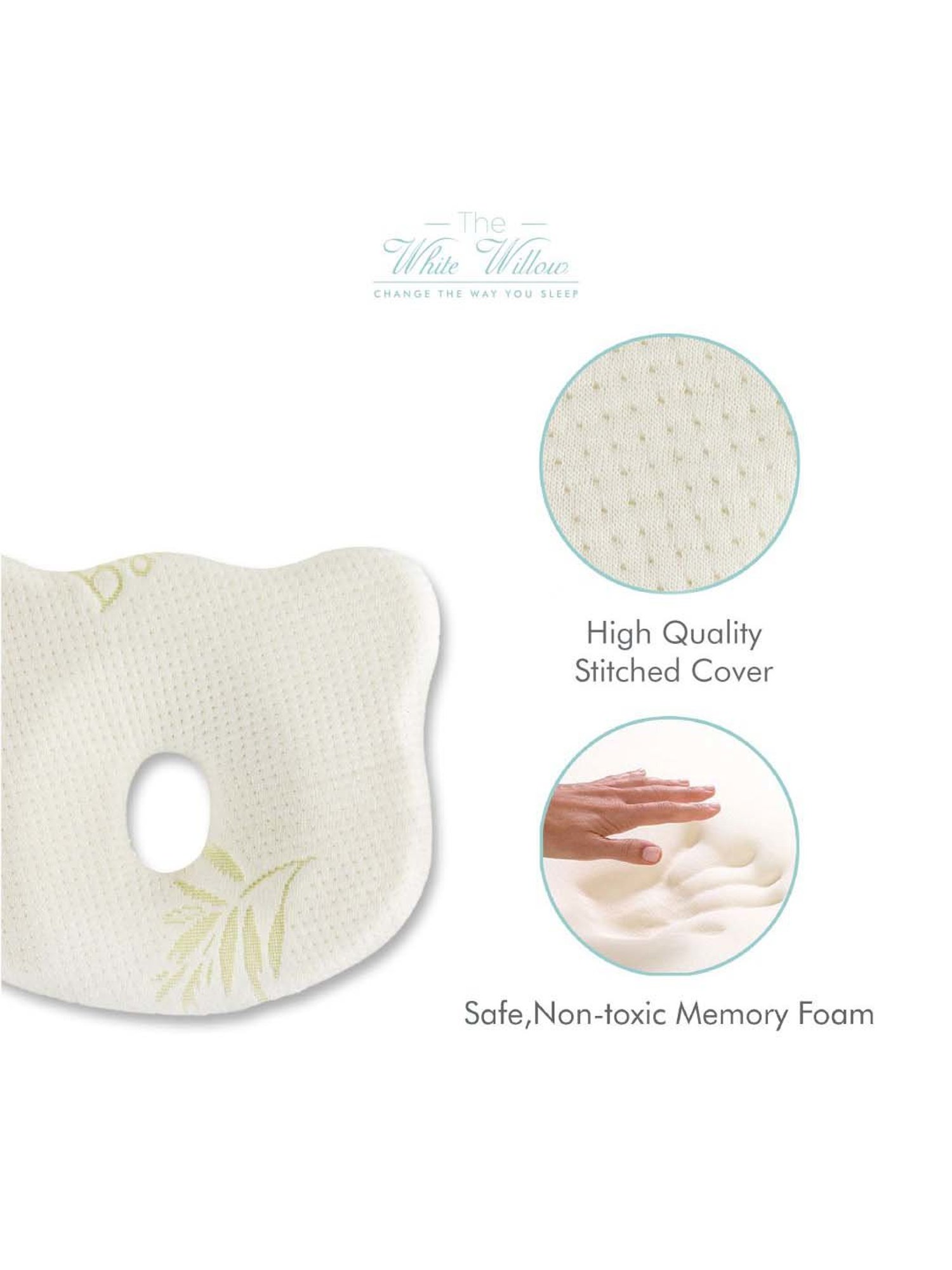 The White Willow White Infant Head Support Pillow - Set of 1