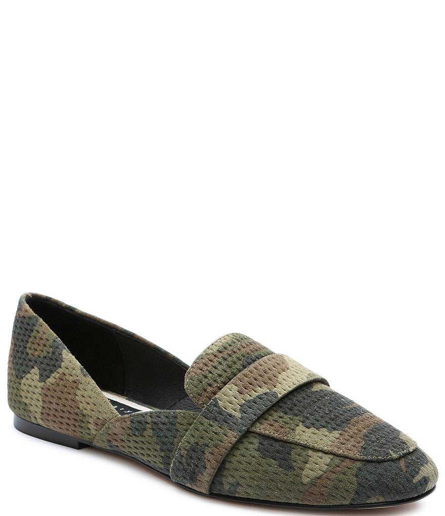 Sanctuary Sass Camo Print Perforated Suede Loafers