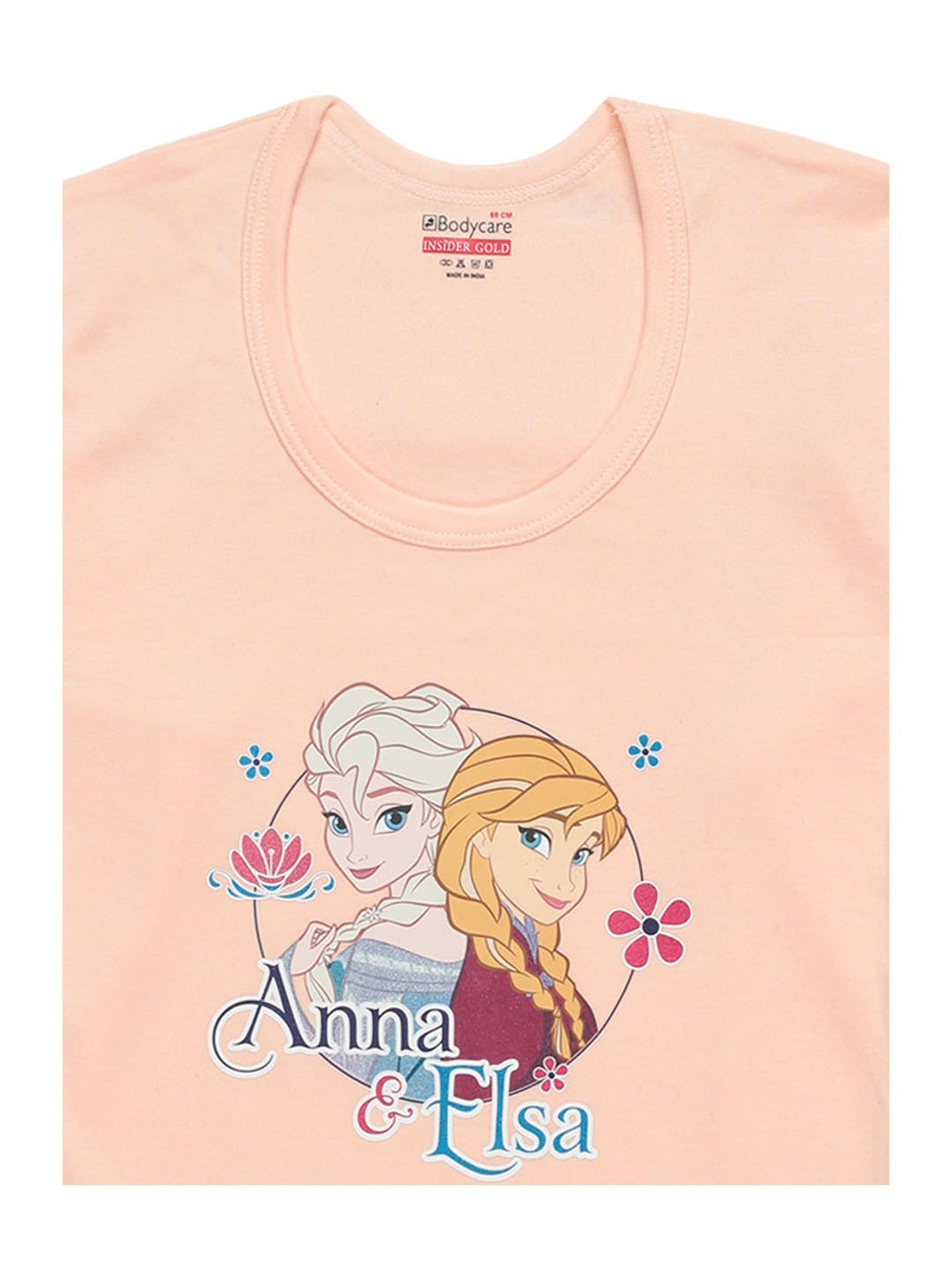 Bodycare Kids Peach Printed Full Sleeves T-Shirt with Pants