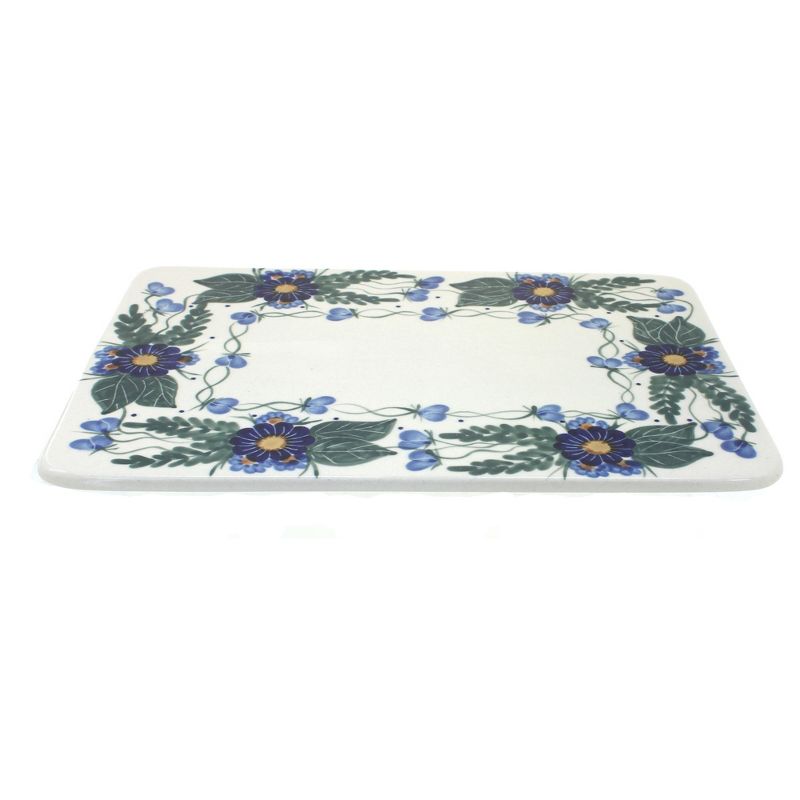 Blue Rose Polish Pottery Forget Me Not Cutting Board