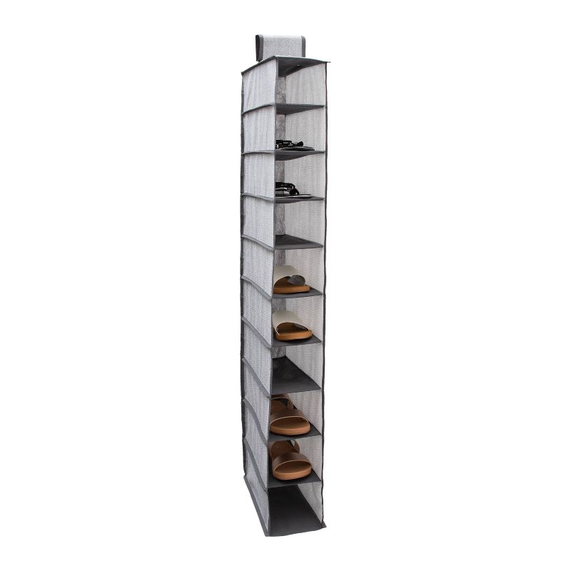 Simplify 10 Shelf Shoe Organizer Gray