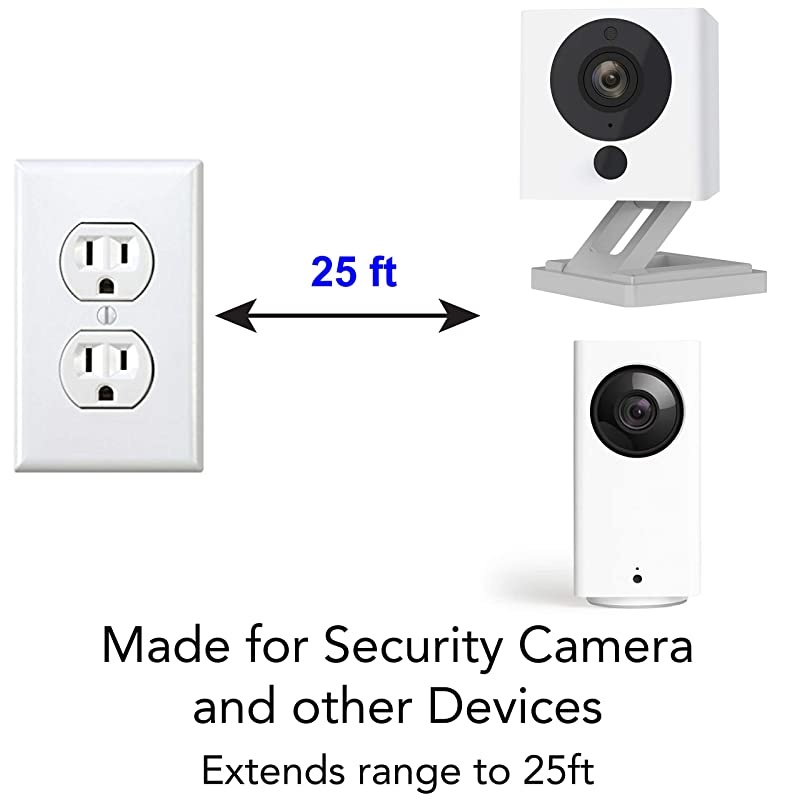 Power Extension Cable Compatible with Wyze Cam v3, Echo, Ps5 Xbox Controller, Blink, Many More. - White -