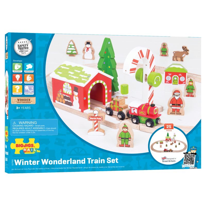 Bigjigs Rail Winter Wonderland Wooden Railway Train Set