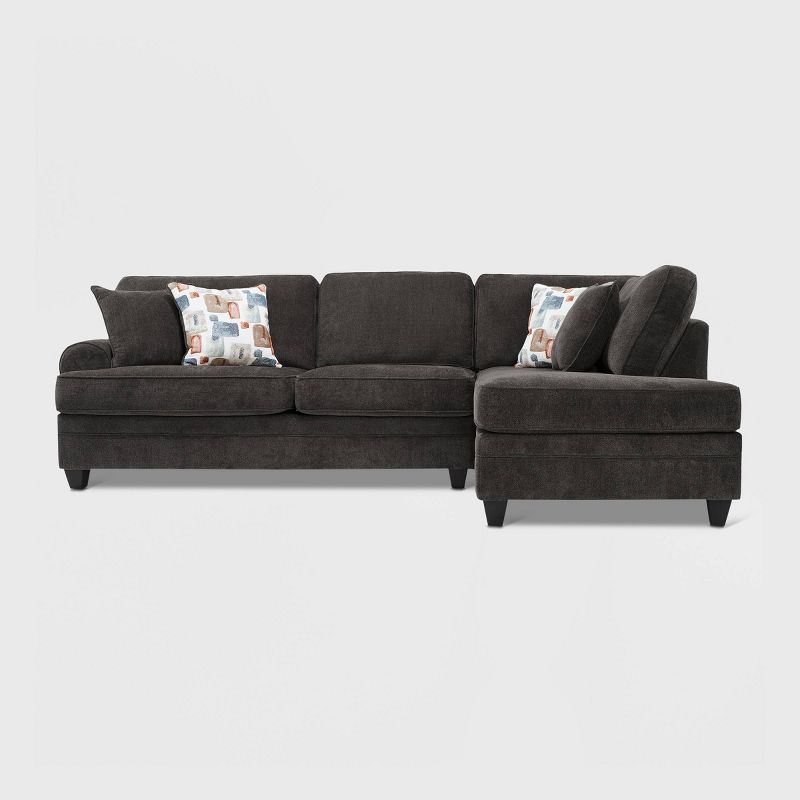 Langston Right Hand Facing Sectional Dark Gray - True Seating