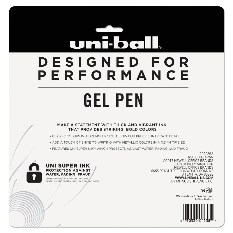 uni-ball Stick Gel Pen, 17 Micro; 7 Med, Assorted Ink 2004056